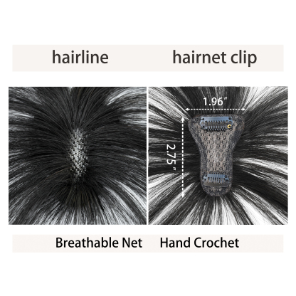 Meiverah Hair Clip in Bangs Real Human Hair with high cranial top for volume Light and airy French bangs for women Clip On Air Bangs for Daily Wear (1# Jet Black)