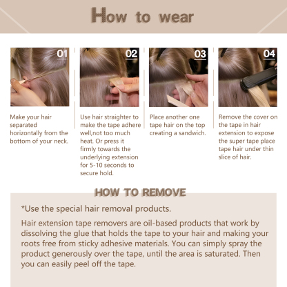 Meiverah Seamless Injected Hand-Tied Tape In Hair Extensions 20 Pcs/50 g Virgin Human Hair (#1B)