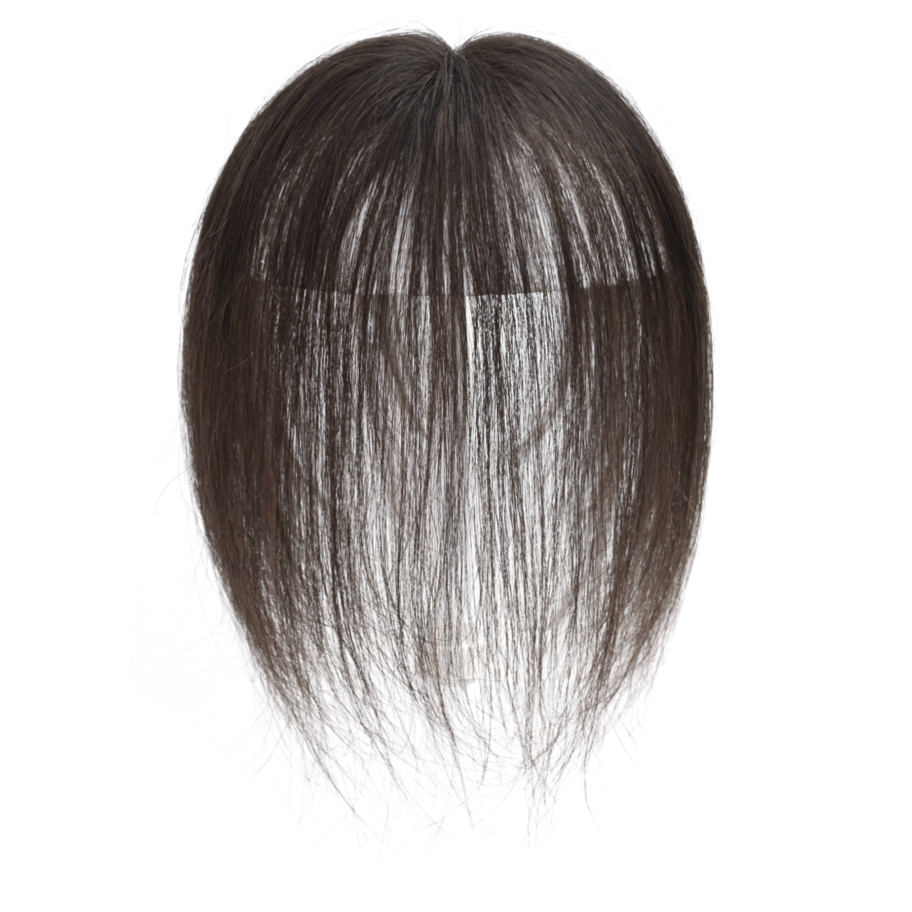 Meiverah Handmade Human Hair Middle Part Clip In Toupee No Bangs Seamless Natural Topper Breathable Mesh Base Women Thickening Hairpiece (1B Natural Black)