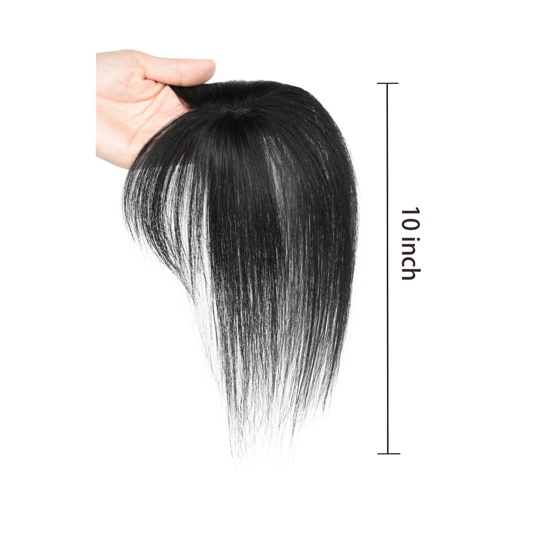 Meiverah Hair Clip in Bangs Real Human Hair with high cranial top for volume Light and airy French bangs for women Clip On Air Bangs for Daily Wear (1B Natural Black)
