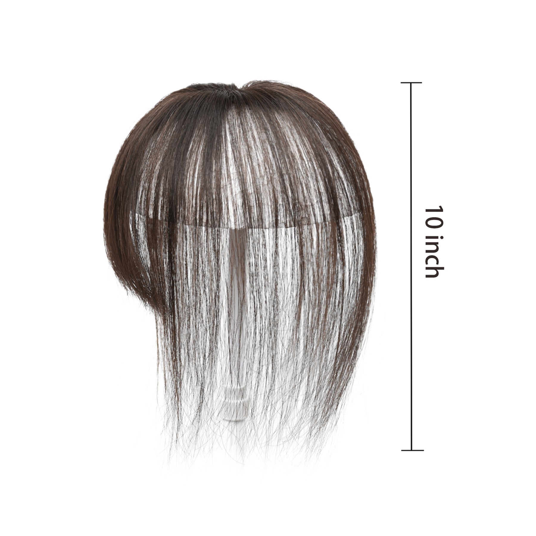 Meiverah Hair Clip in Bangs Real Human Hair with high cranial top for volume Light and airy French bangs for women Clip On Air Bangs for Daily Wear (Medium Brown)