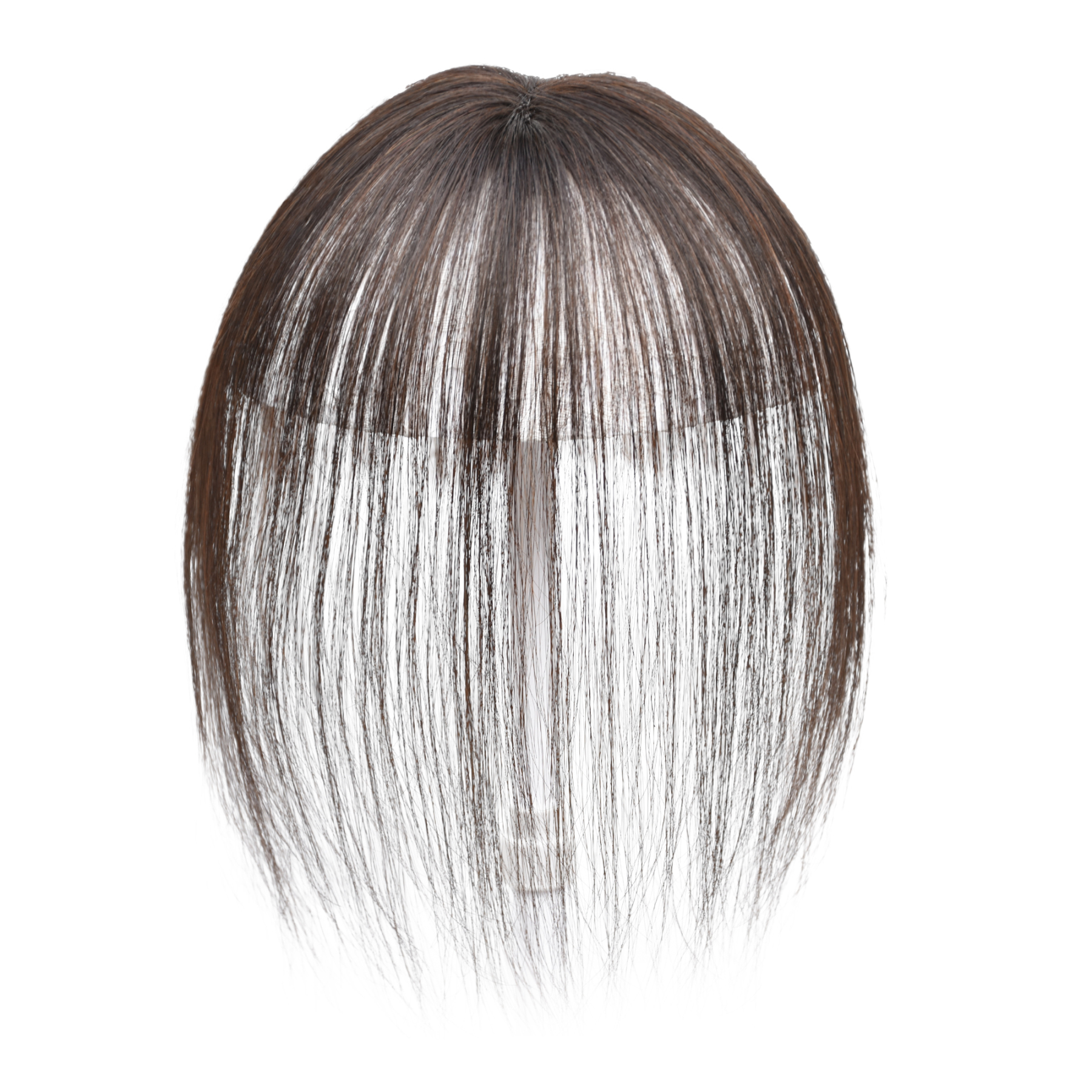 Meiverah Hair Clip in Bangs Real Human Hair with high cranial top for volume Light and airy French bangs for women Clip On Air Bangs for Daily Wear (Medium Brown)