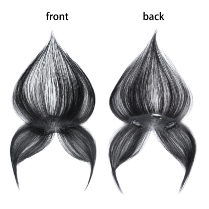 Meiverah Hair Clip in Bangs Clip In Hair Extensions 100% Baby Hair Human Hand Made Natural Forehead Patch No Trace Patch Hairline for Women(Natural Black)