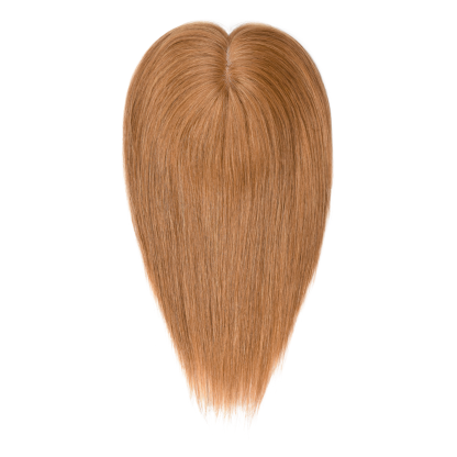 Meiverah Real Human Hair Swiss Mono Base Hand-tied Topper NO Bangs-Clip-In Thick Hairpiece for Women  (#30 Copper Red)