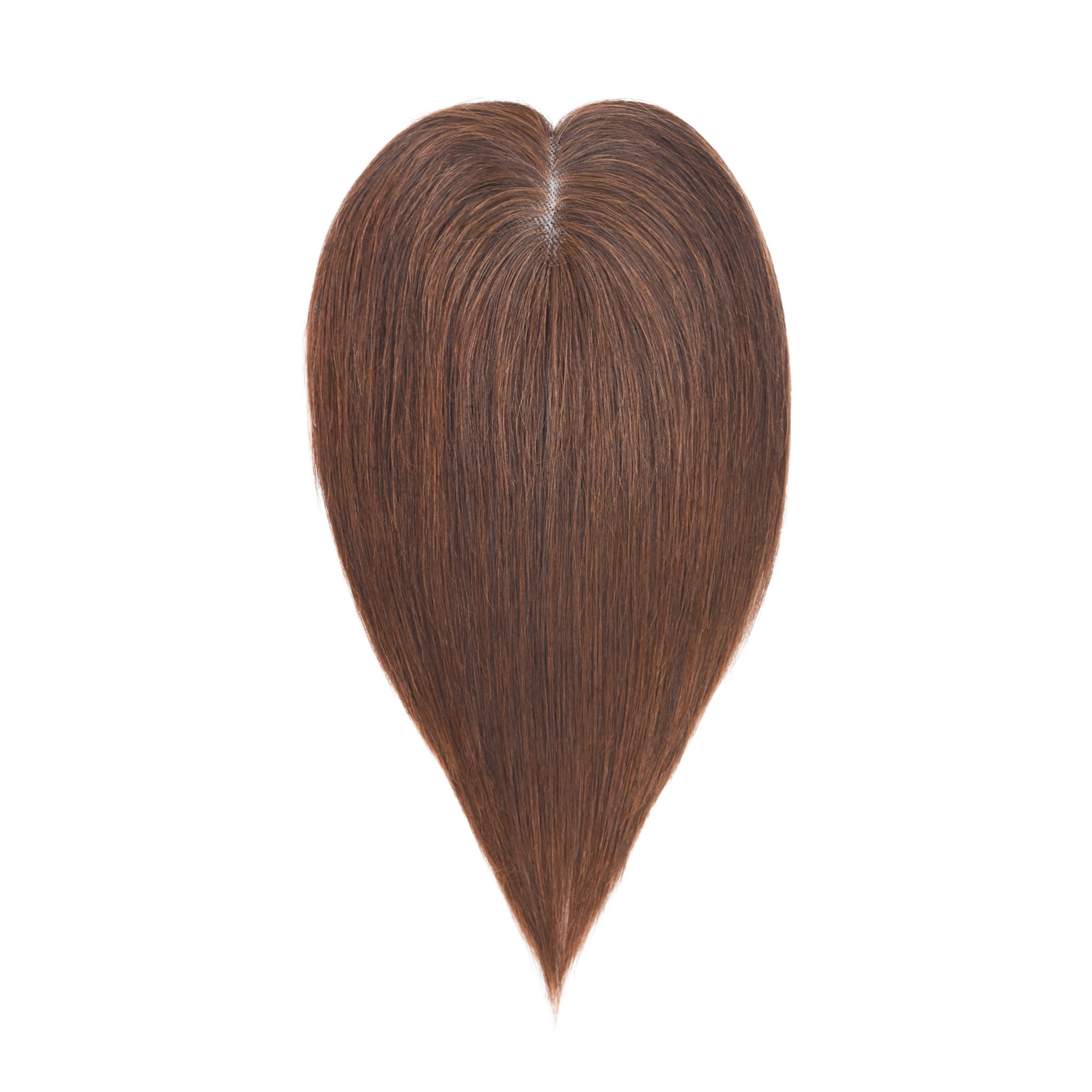 Meiverah Real Human Hair Hand-tied Mono Base Topper NO Bangs (Medium Moka Brown)- Clip-In Thick  Hairpiece for Women