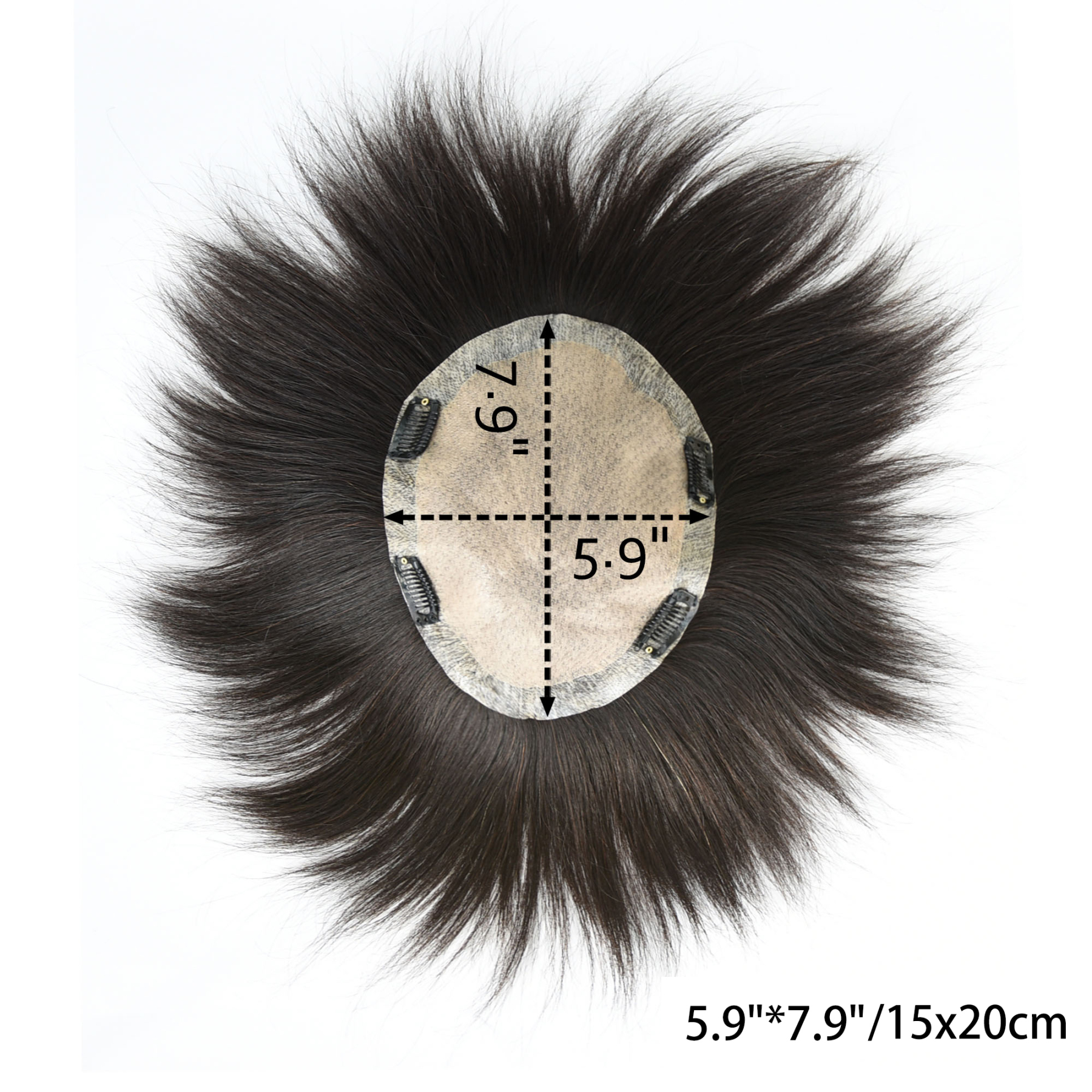 Meiverah Hair Untrimmed Hand Tied Lace/Slik Base Toupee with Biological Scalp Toupee Human Hair Extension Clip in Hairpieces Topper Top HairPiece for Men (1B，PU)