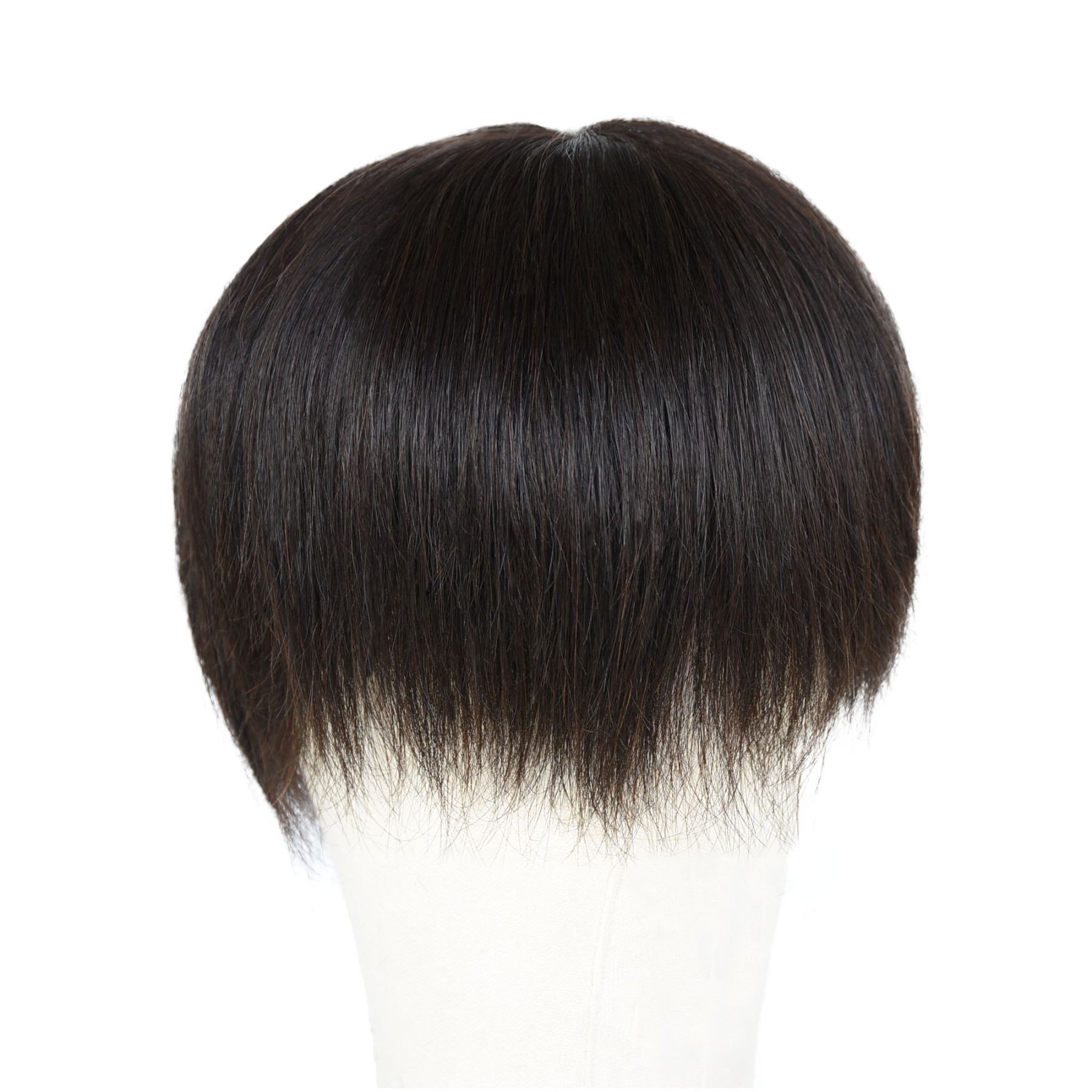 Meiverah Hair Untrimmed Hand Tied Lace/Slik Base Toupee with Biological Scalp Toupee Human Hair Extension Clip in Hairpieces Topper Top HairPiece for Men (1B，PU)