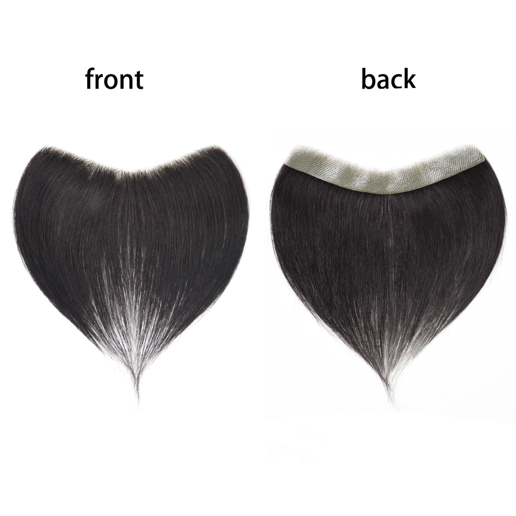 Meiverah Hair Frontal Hairpiece for Men Hair Extension Hairline Loss Straight Tape in Human Hair Toppers Replacement Toupee （Natural Black）