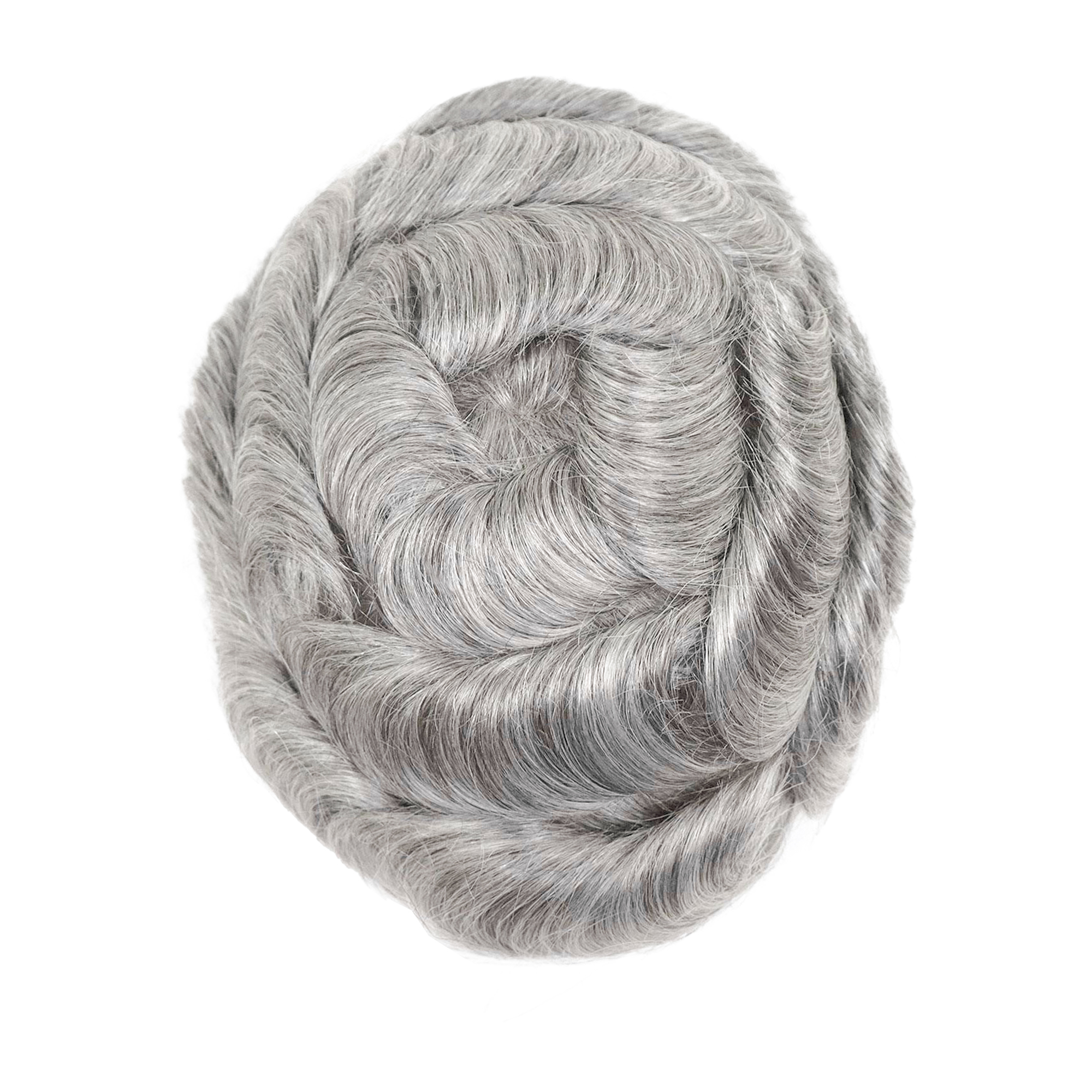 Meiverah Natural-Looking Handmade Men's Top Wig - BD Style (1B/80H Color)