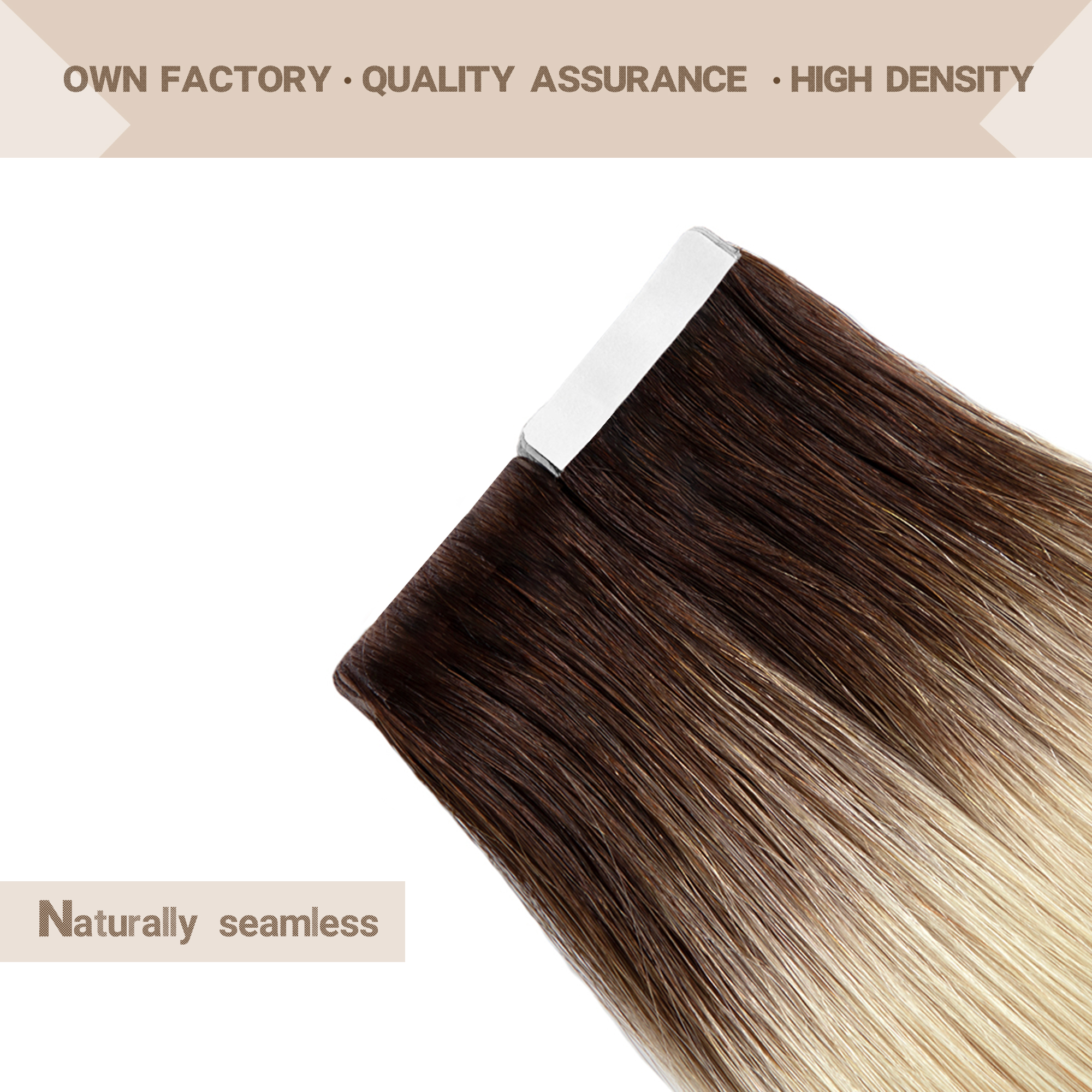 Meiverah Seamless Injected Hand-Tied Tape In Hair Extensions 20 Pcs/50 g Virgin Human Hair (T2/60)