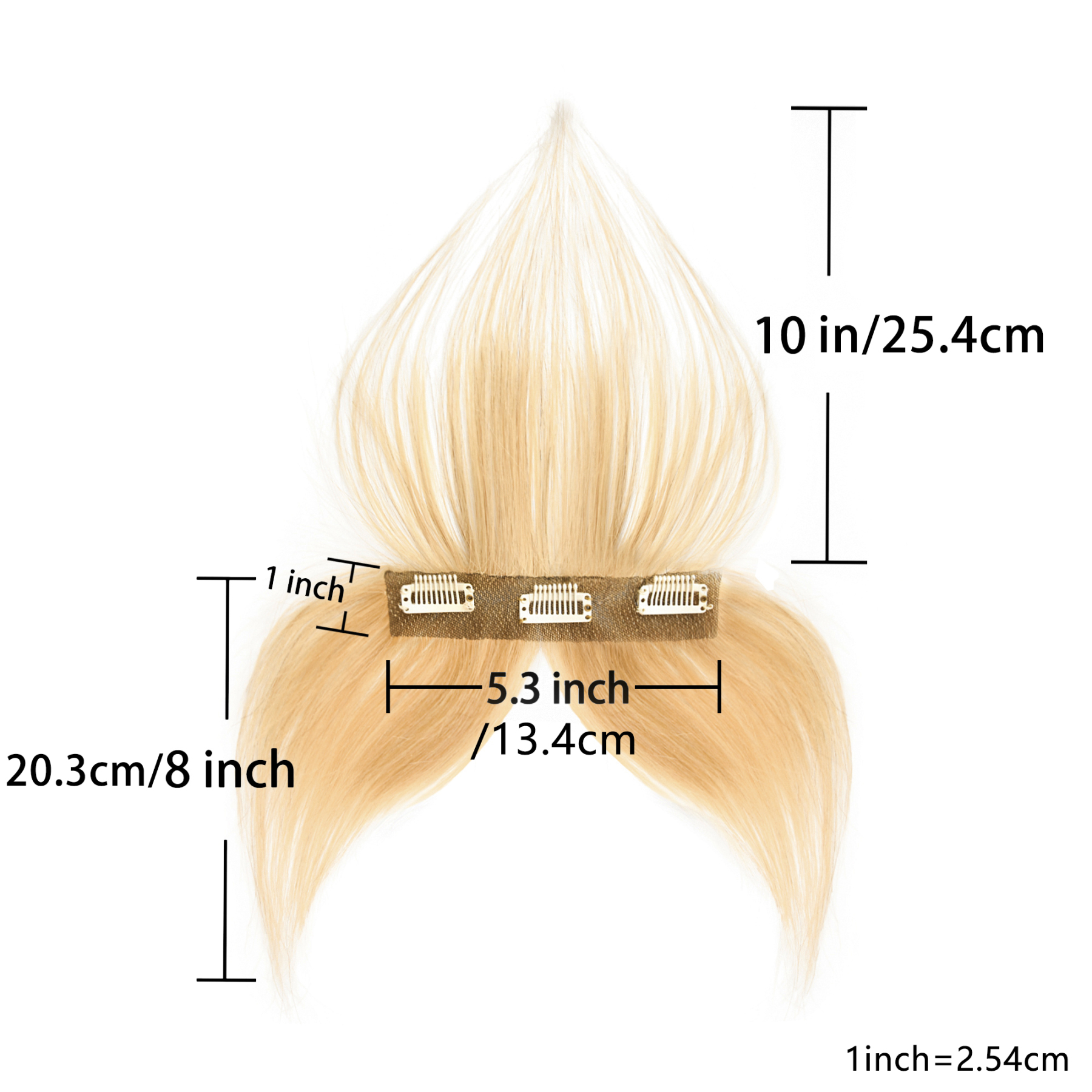 Meiverah Hair Clip in Bangs Clip In Hair Extensions 100% Baby Hair Human Hand Made Natural Forehead Patch No Trace Patch Hairline for Women(#613)