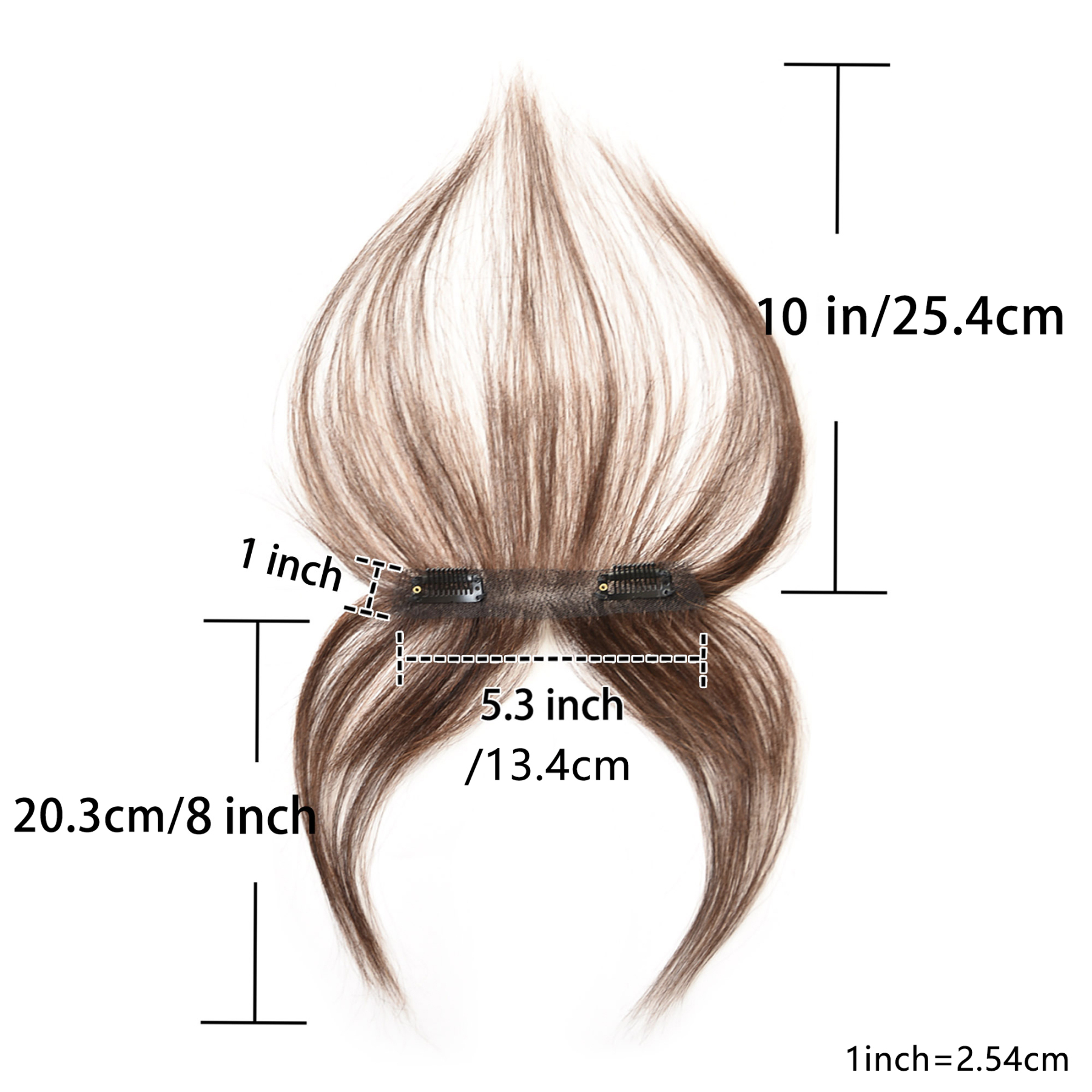 Meiverah Hair Clip in Bangs Clip In Hair Extensions 100% Baby Hair Human Hand Made Natural Forehead Patch No Trace Patch Hairline for Women(Medium Brown)