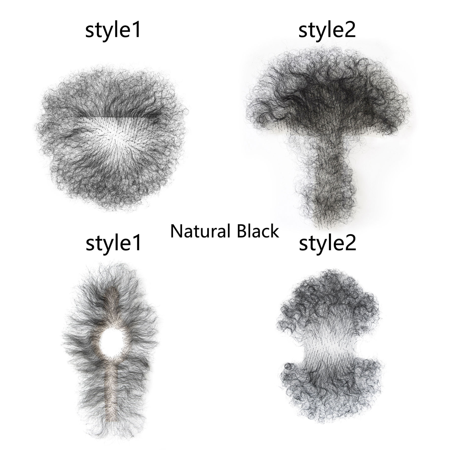 Meiverah Hair Handmade Men Fake Chest Hair Synthetic Hair Body Hair Adding Hair Volume Enhancement of Manliness(Natural Black)