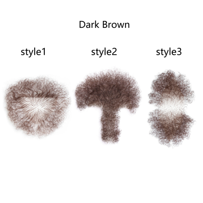 Meiverah Hair Handmade Men Fake Chest Hair Synthetic Hair Body Hair Adding Hair Volume Enhancement of Manliness(Dark Brown)