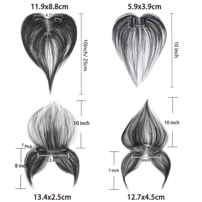 Meiverah Hair Clip in Bangs Clip In Hair Extensions 100% Baby Hair Human Hand Made Natural Forehead Patch No Trace Patch Hairline for Women(Natural Black)