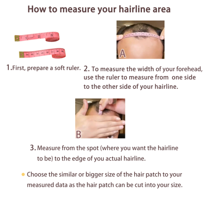 Meiverah Hair scar human hair replacement Accidental burns without hair for men Hairline Loss Straight Tape in Replacement Toupee (95% Pepper Salt)