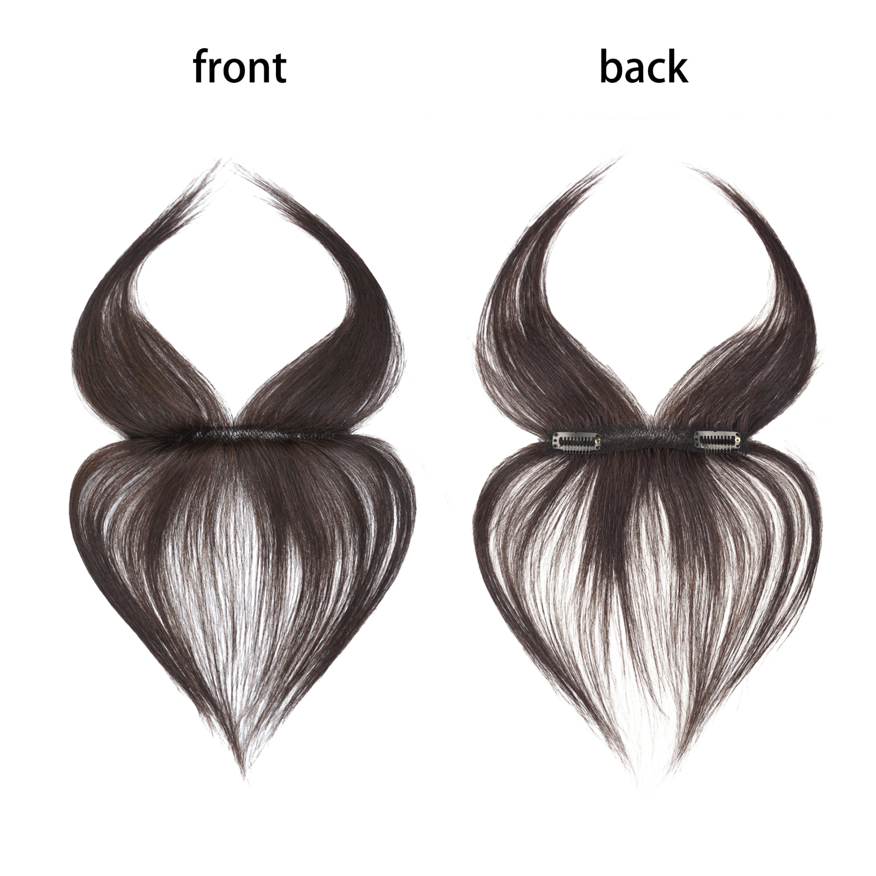 Meiverah Hair Clip in Bangs Clip In Hair Extensions 102% Baby Hair Human Hand Made Natural Forehead Patch No Trace Patch Hairline for Women(Dark Brown)