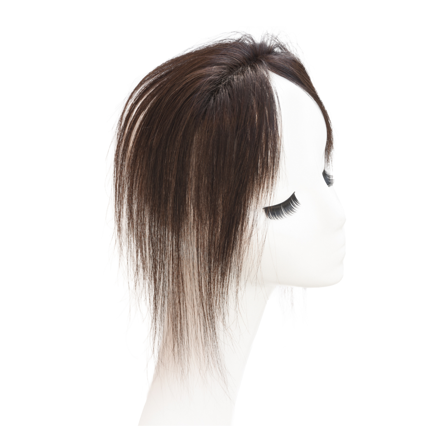 Meiverah Hair Clip in Bangs Clip In Hair Extensions 102% Baby Hair Human Hand Made Natural Forehead Patch No Trace Patch Hairline for Women(Dark Brown)