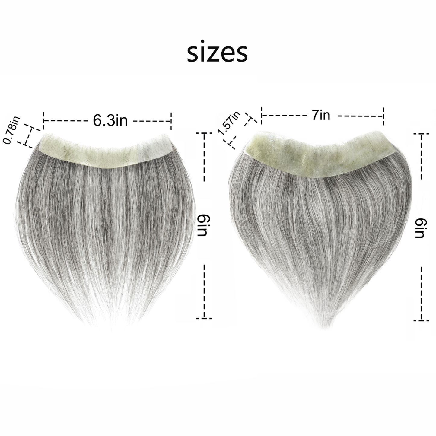 Meiverah Hair Frontal Hairpiece for Men Natural Black Hair Extension Hairline Loss Straight Tape in Human Hair Toppers Replacement Toupee （Pepper Salt）