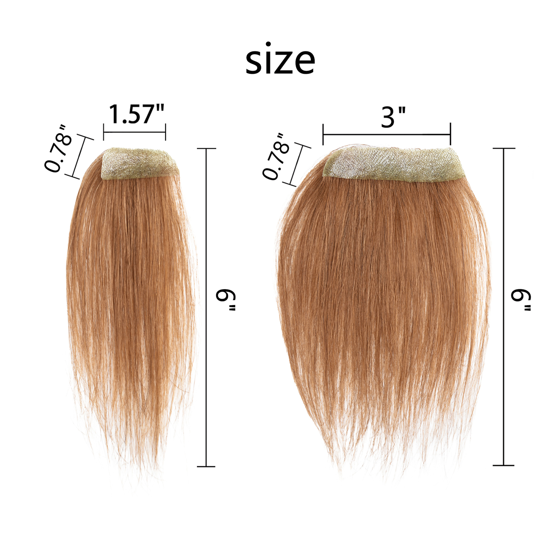 Meiverah Hair scar human hair replacement Accidental burns without hair for men Hairline Loss Straight Tape in Replacement Toupee (Copper Red)