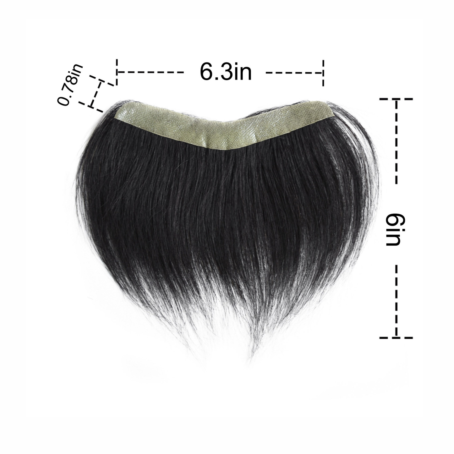 Meiverah Hair Frontal Hairpiece for Men Natural Black Hair Extension Hairline Loss Straight Tape in Human Hair Toppers Replacement Toupee （Jet Black）