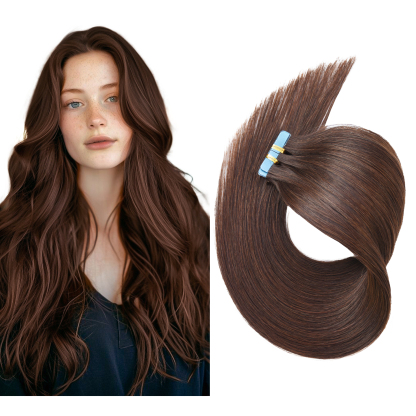 Meiverah Tape In Hair Extensions 20Pcs/50g Tape Ins Natural Remy Human Hair (#3)