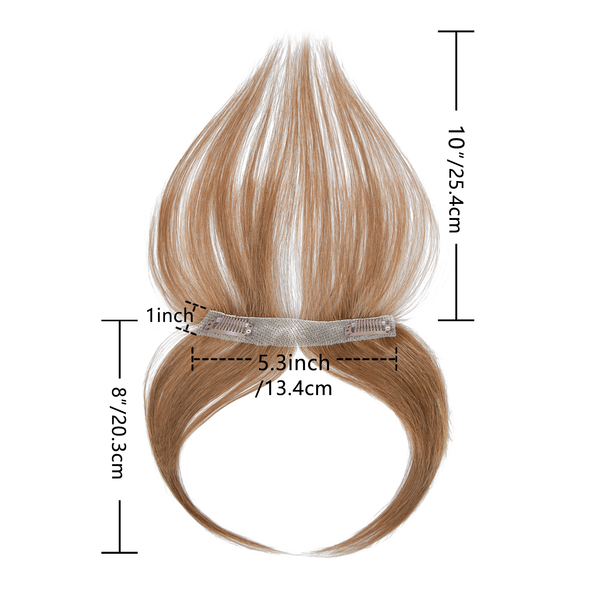 Meiverah Hair Clip in Bangs Clip In Hair Extensions 101% Baby Hair Human Hand Made Natural Forehead Patch No Trace Patch Hairline for Women(Copper Red)