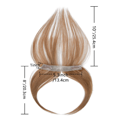 Meiverah Hair Clip in Bangs Clip In Hair Extensions 101% Baby Hair Human Hand Made Natural Forehead Patch No Trace Patch Hairline for Women(Copper Red)