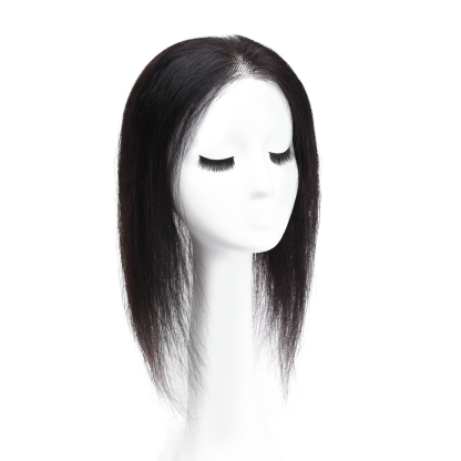 Meiverah Natural-Looking Handmade Hand-tied Mono Swiss Lace NO Bangs Clip-In Women Toupee -（1B#）