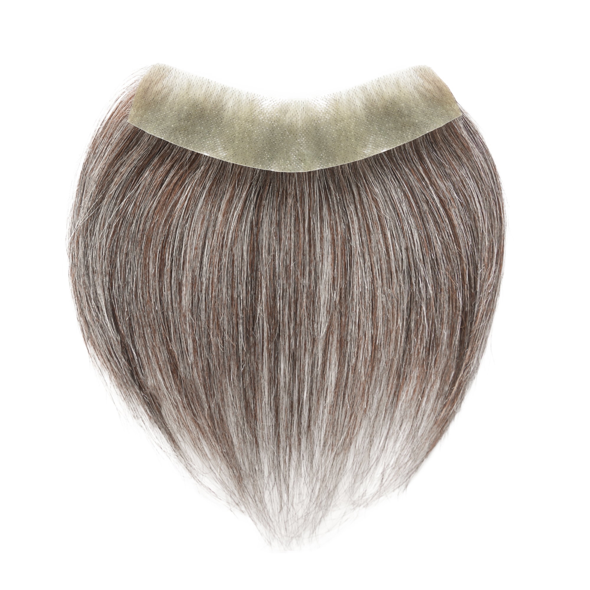 Meiverah Hair Frontal Hairpiece for Men Natural Black Hair Extension Hairline Loss Straight Tape in Human Hair Toppers Replacement Toupee （30% Gray-Cinnamon Sugar）