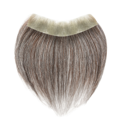 Meiverah Hair Frontal Hairpiece for Men Natural Black Hair Extension Hairline Loss Straight Tape in Human Hair Toppers Replacement Toupee （30% Gray-Cinnamon Sugar）