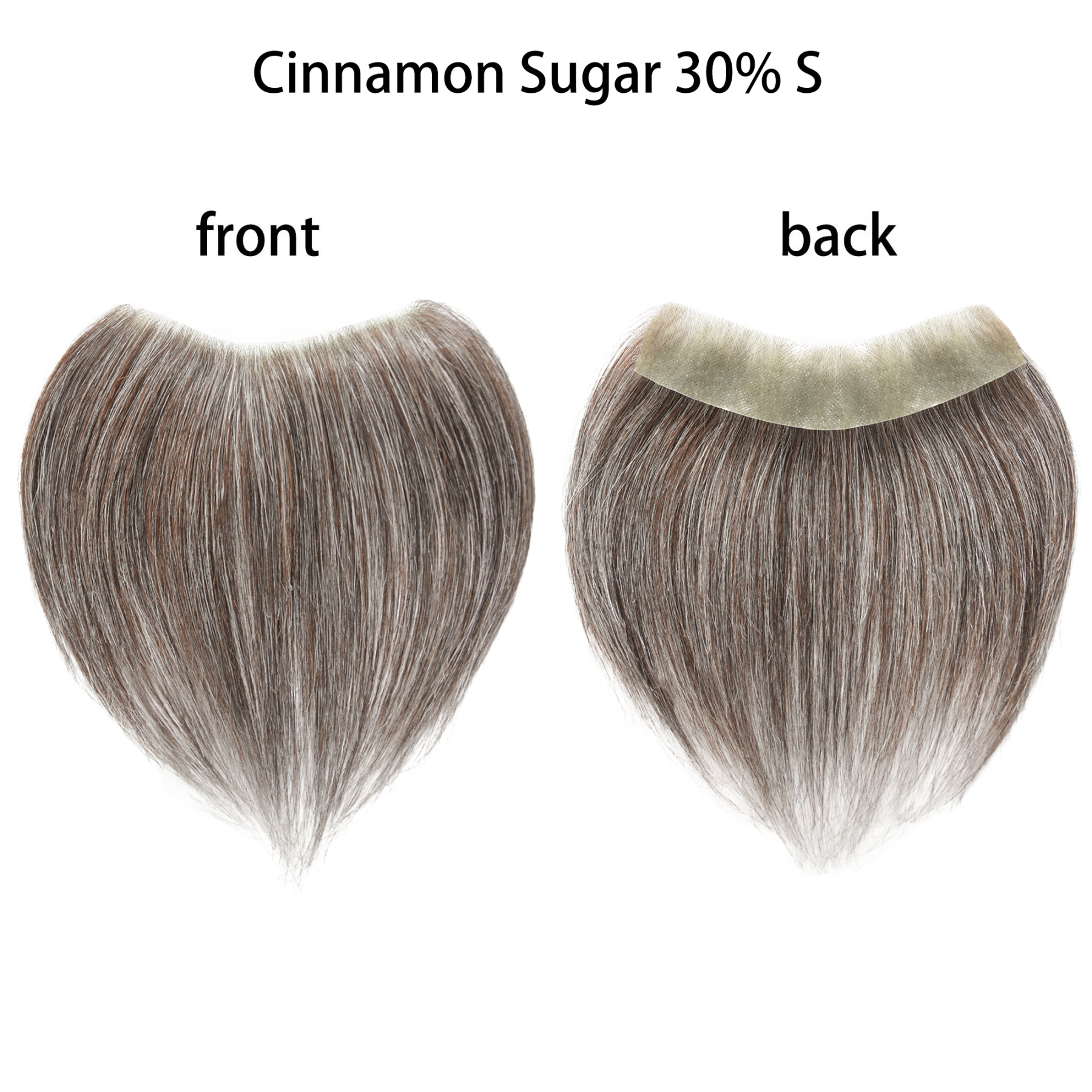 Meiverah Hair Frontal Hairpiece for Women Natural Black Hair Extension Hairline Loss Straight Tape in Human Hair Toppers Replacement Toupee ( 30% Gray-Cinnamon Sugar)