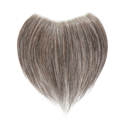 Meiverah Hair Frontal Hairpiece for Men Natural Black Hair Extension Hairline Loss Straight Tape in Human Hair Toppers Replacement Toupee （30% Gray-Cinnamon Sugar）