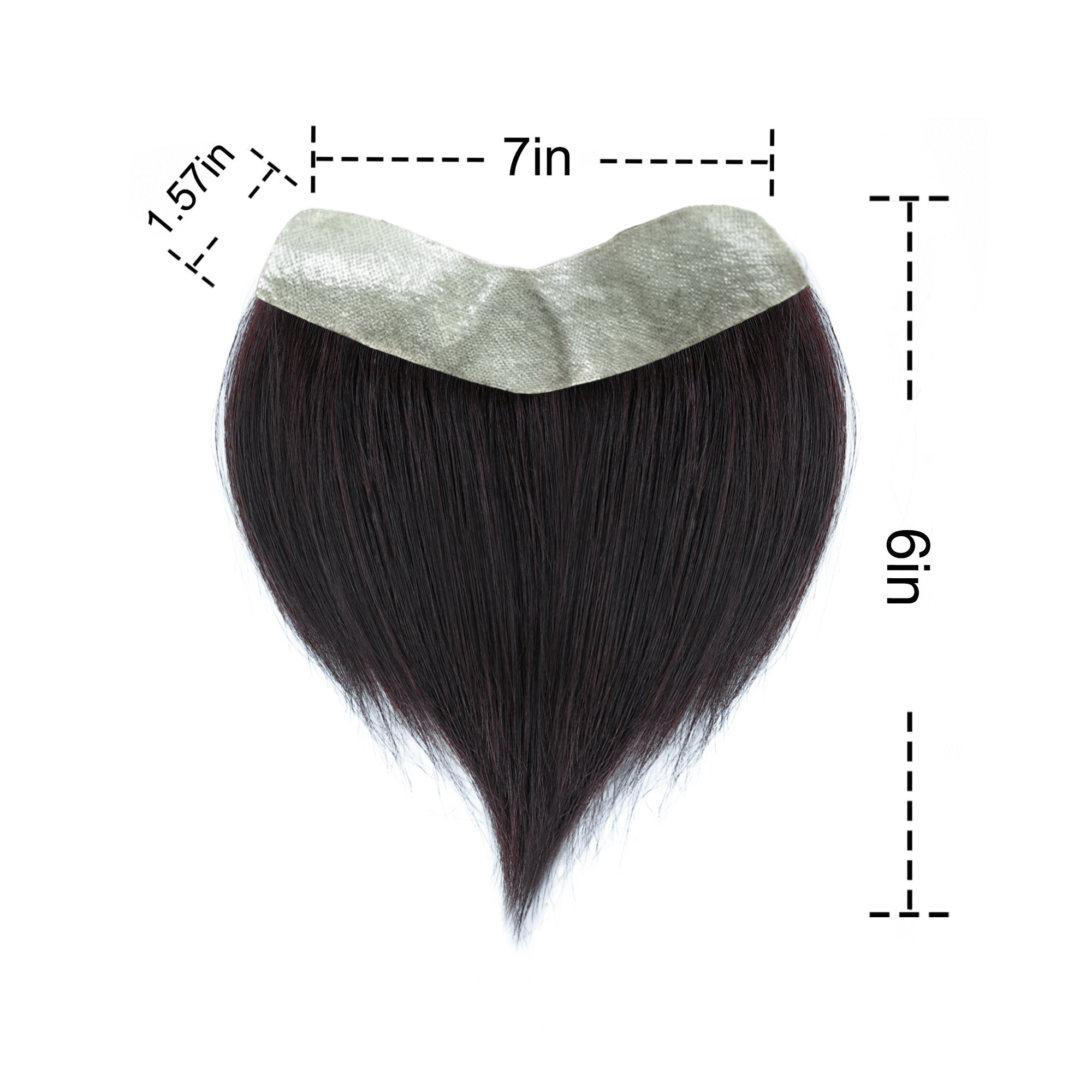 Meiverah Hair Frontal Hairpiece for Men Hair Extension Hairline Loss Straight Tape in Human Hair Toppers Replacement Toupee （Natural Black）