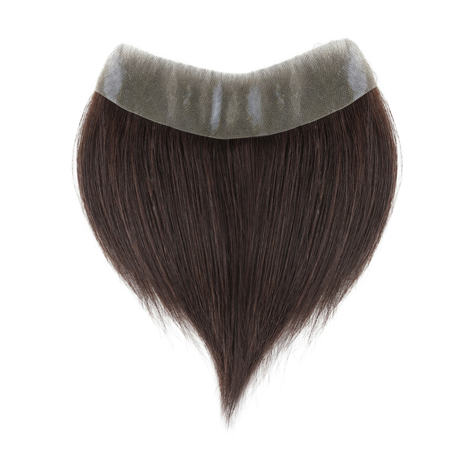 Meiverah Hair Frontal Hairpiece for Men Natural Black Hair Extension Hairline Loss Straight Tape in Human Hair Toppers Replacement Toupee （Dark Brown）