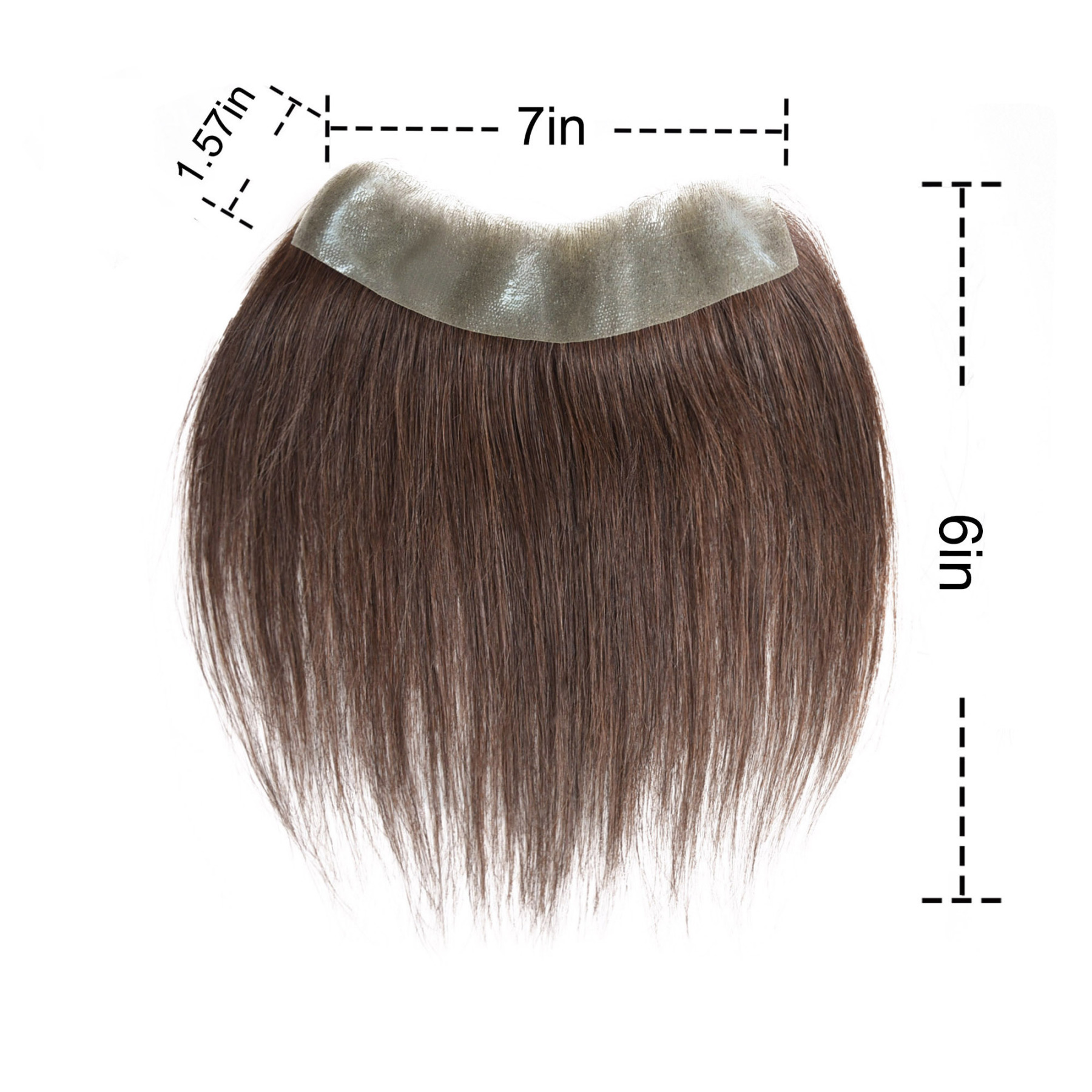 Meiverah Hair Frontal Hairpiece for Women Natural Black Hair Extension Hairline Loss Straight Tape in Human Hair Toppers Replacement Toupee (Medium Brown)