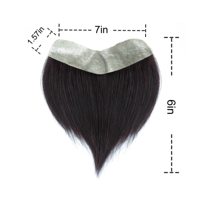 Meiverah Hair Frontal Hairpiece for Men Hair Extension Hairline Loss Straight Tape in Human Hair Toppers Replacement Toupee （Natural Black）