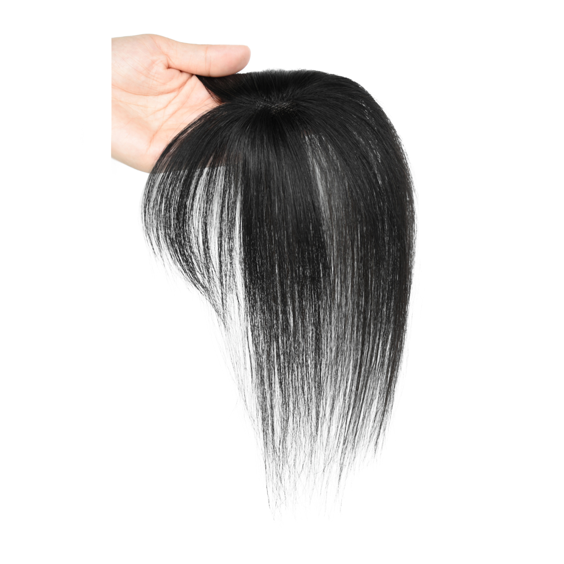 Meiverah Hair Clip in Bangs Real Human Hair with high cranial top for volume Light and airy French bangs for women Clip On Air Bangs for Daily Wear (1B Natural Black)