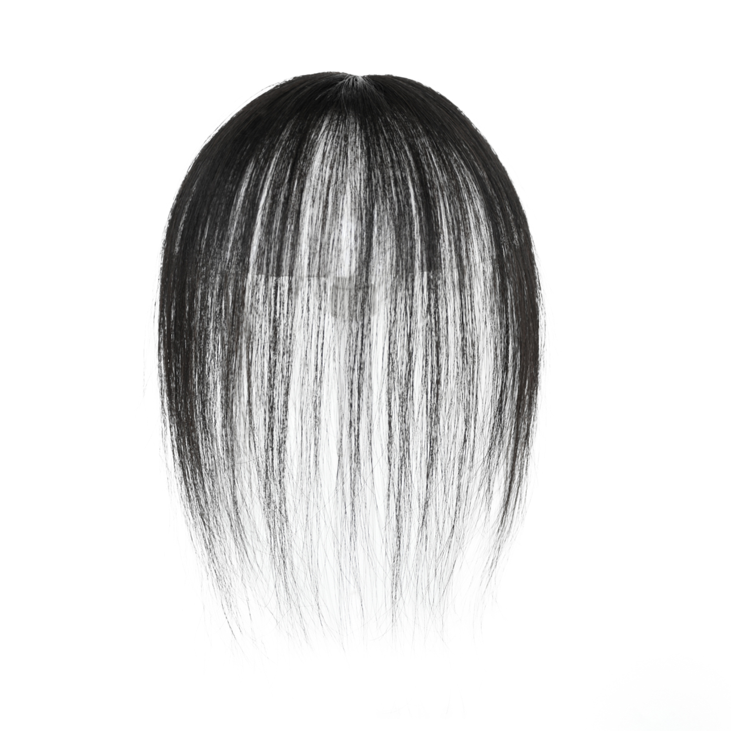 Meiverah Hair Clip in Bangs Real Human Hair with high cranial top for volume Light and airy French bangs for women Clip On Air Bangs for Daily Wear (1B Natural Black)