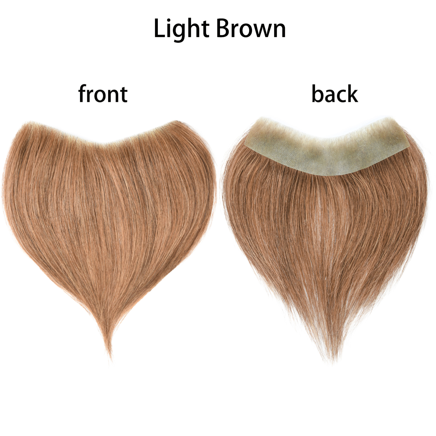 Meiverah Hair Frontal Hairpiece for Men Natural Black Hair Extension Hairline Loss Straight Tape in Human Hair Toppers Replacement Toupee （Light Brown）