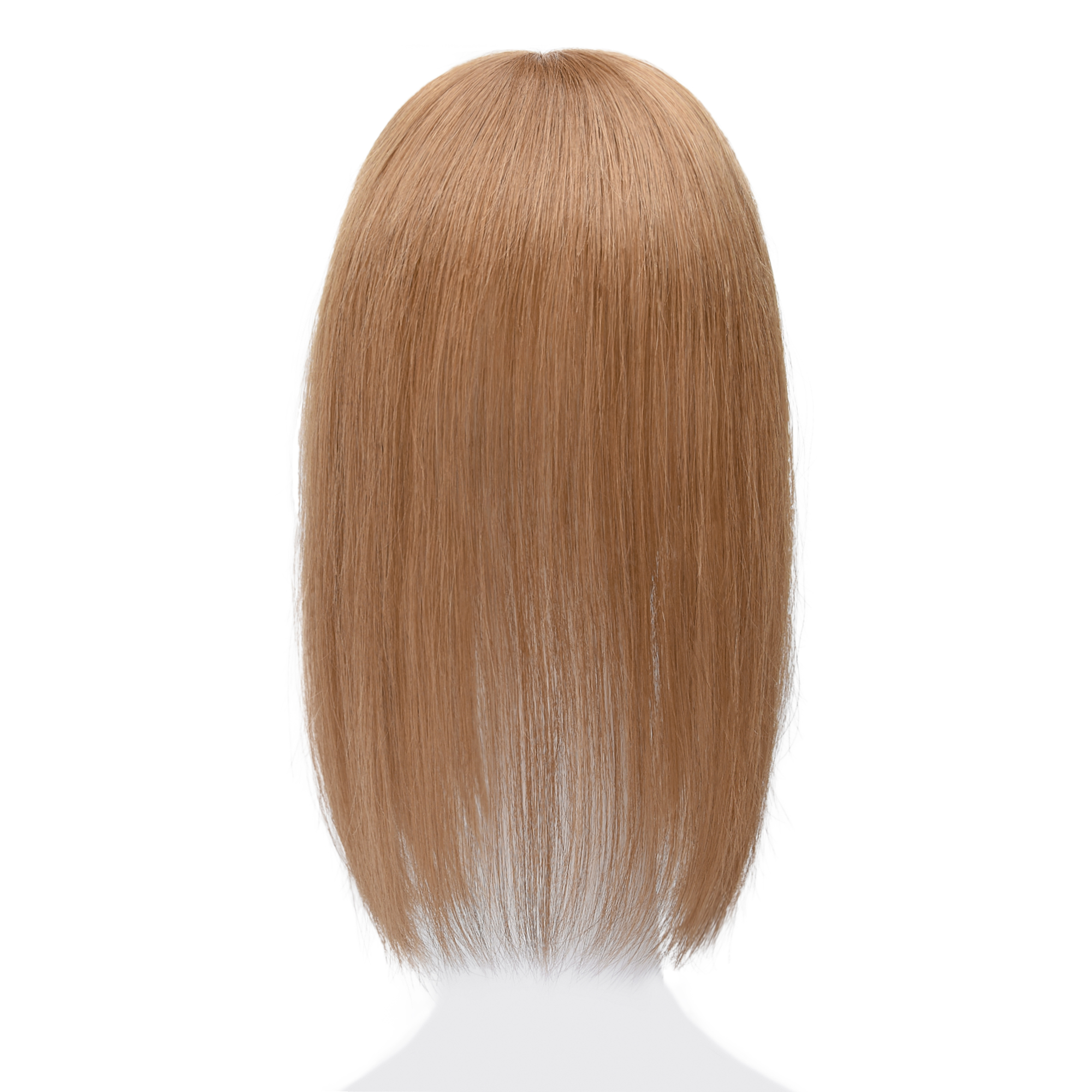 Meiverah Real Human Hair Full Hand-tied Swiss Mono Base Topper NO Bangs  Clip-In Thick Hairpiece for Women (#6 Ash Golden Blonde)