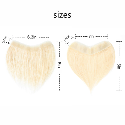Meiverah Hair Frontal Hairpiece for Women Natural Black Hair Extension Hairline Loss Straight Tape in Human Hair Toppers Replacement Toupee (Light Blonde #60 )