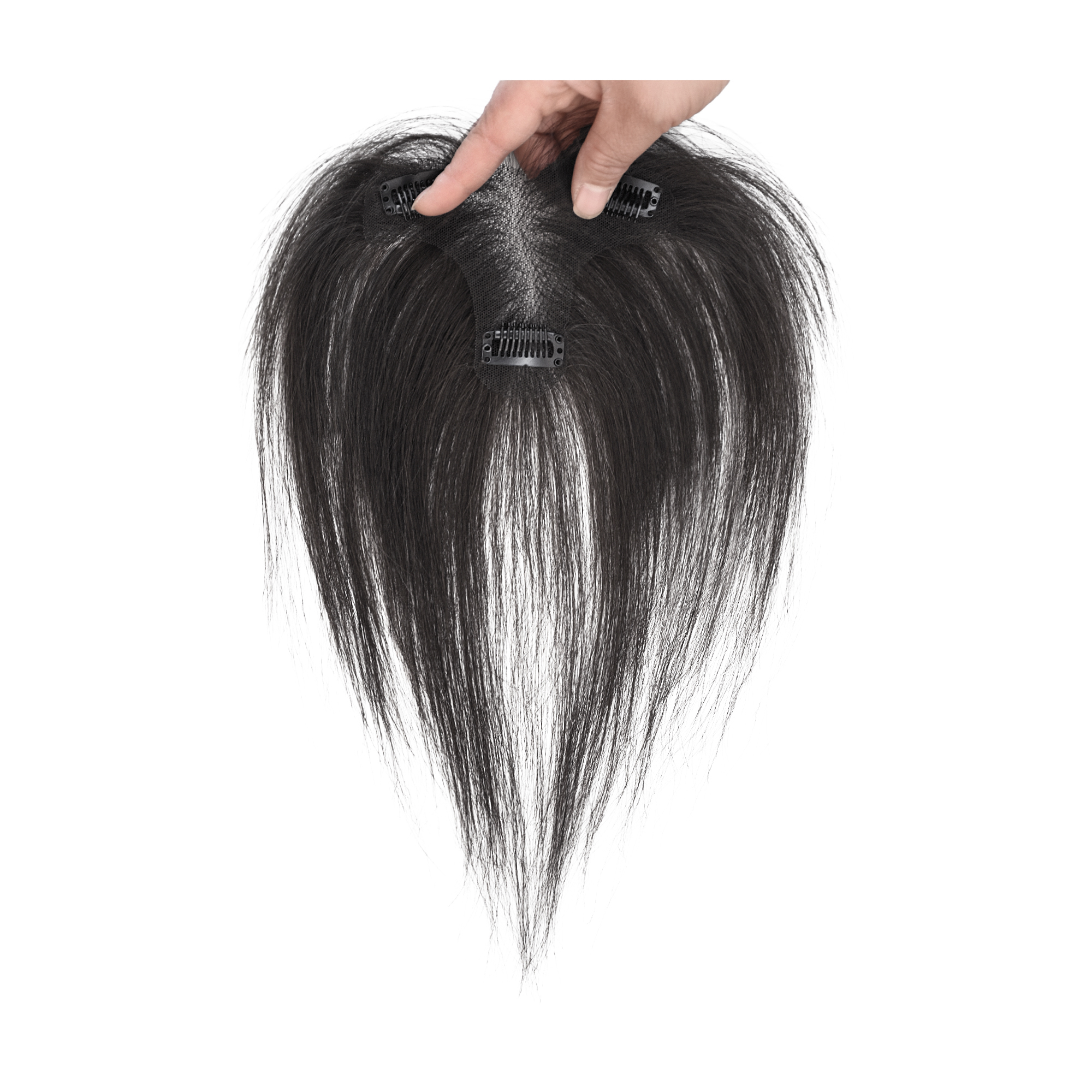 Meiverah Hair Clip in Bangs Clip In Hair Extensions 100% Baby Hair Human Hand Made Natural Forehead Patch No Trace Patch Hairline for Women(Natural Black)