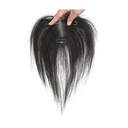 Meiverah Hair Clip in Bangs Clip In Hair Extensions 100% Baby Hair Human Hand Made Natural Forehead Patch No Trace Patch Hairline for Women(Natural Black)