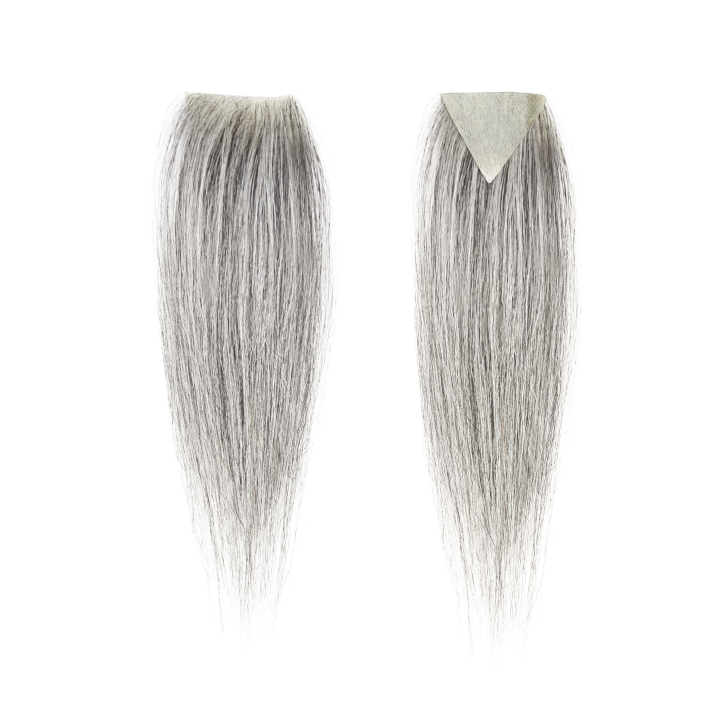 Meiverah Triangular alopecia Balding Spot Accidental Burns Scar Hair Replacement for women Hairline Loss Straight Tape in Replacement Toupee 2PC (Pepper Salt#)