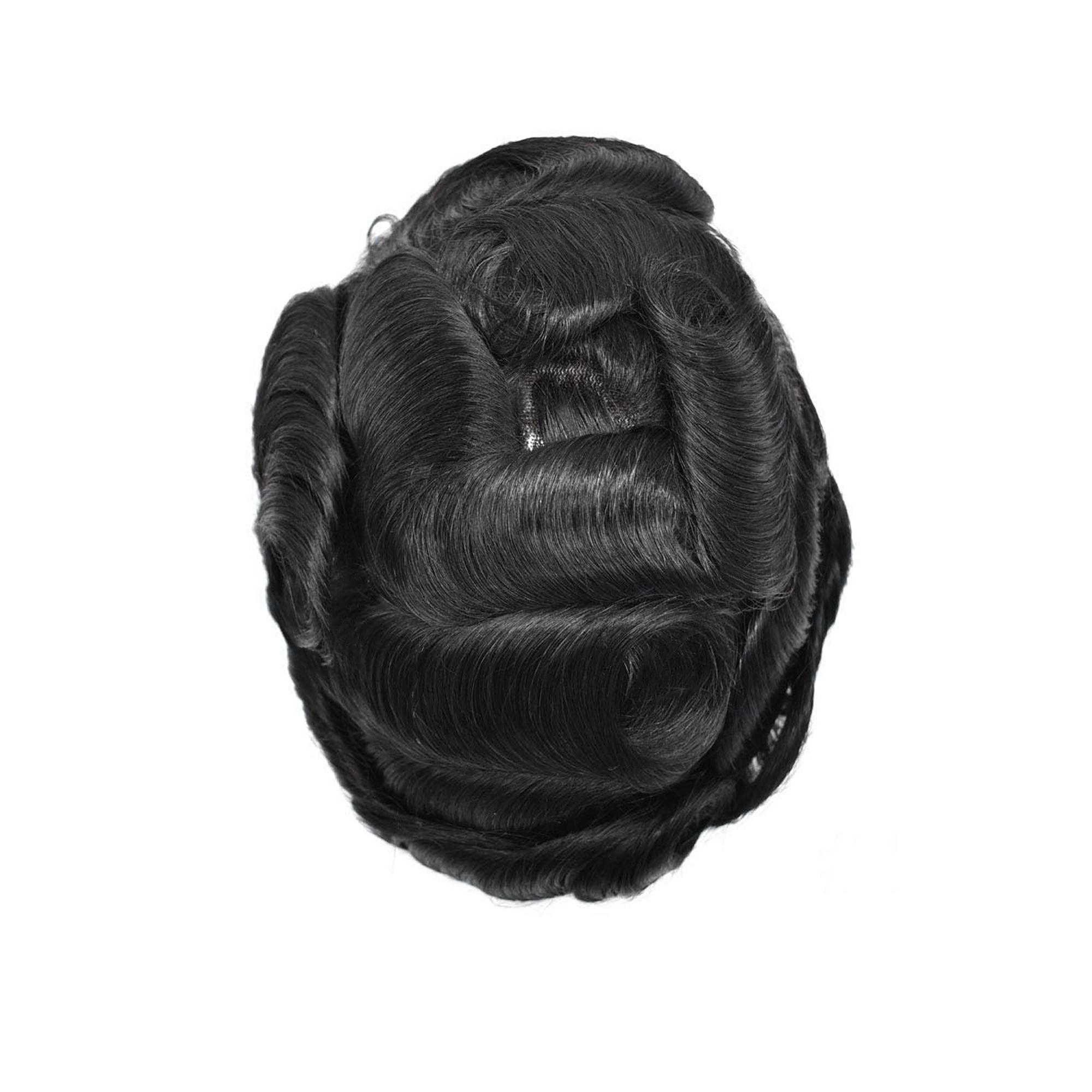 Meiverah Natural-Looking Handmade Men's Top Wig - AS Style (1# Color)