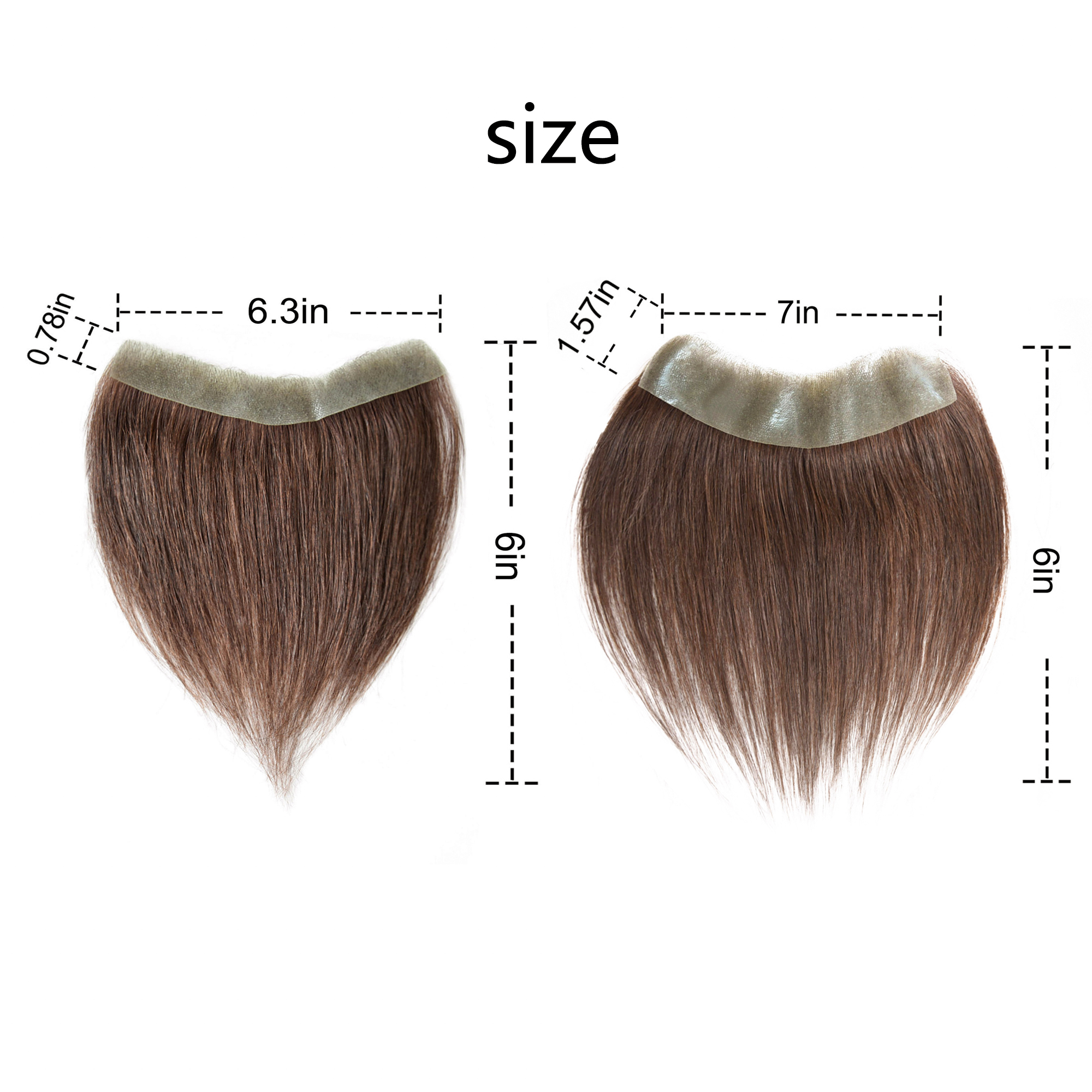 Meiverah Hair Frontal Hairpiece for Women Natural Black Hair Extension Hairline Loss Straight Tape in Human Hair Toppers Replacement Toupee (Medium Brown)