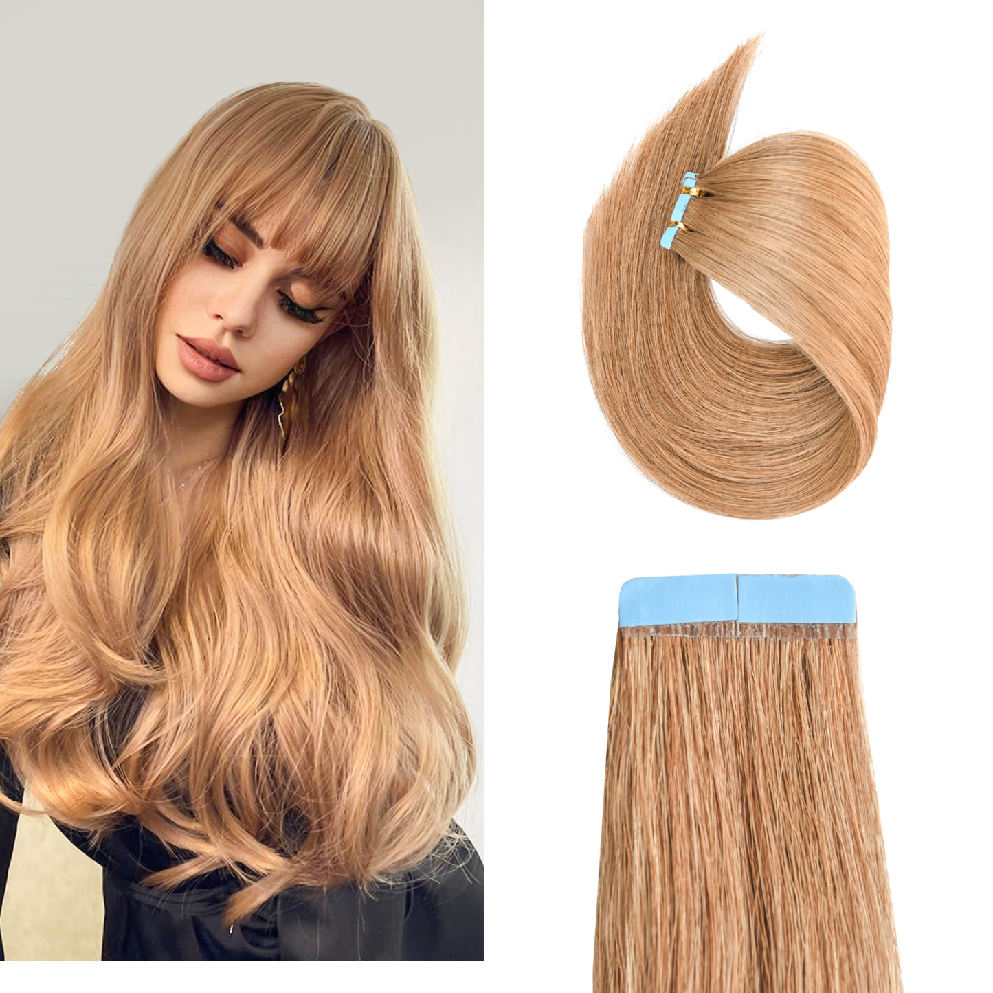Meiverah Tape In Hair Extensions 20Pcs/50g Tape Ins Natural Remy Human Hair (#10)