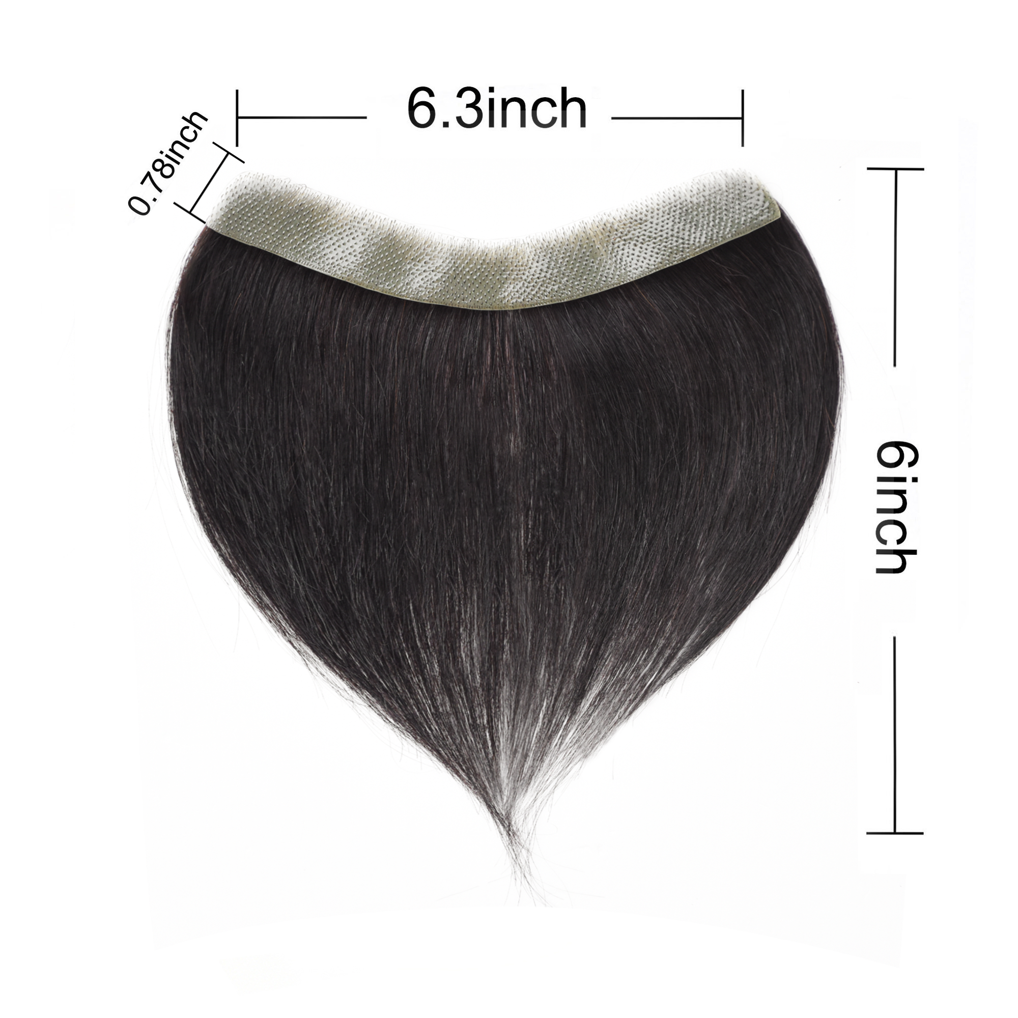 Meiverah Hair Frontal Hairpiece for Men Hair Extension Hairline Loss Straight Tape in Human Hair Toppers Replacement Toupee （Natural Black）