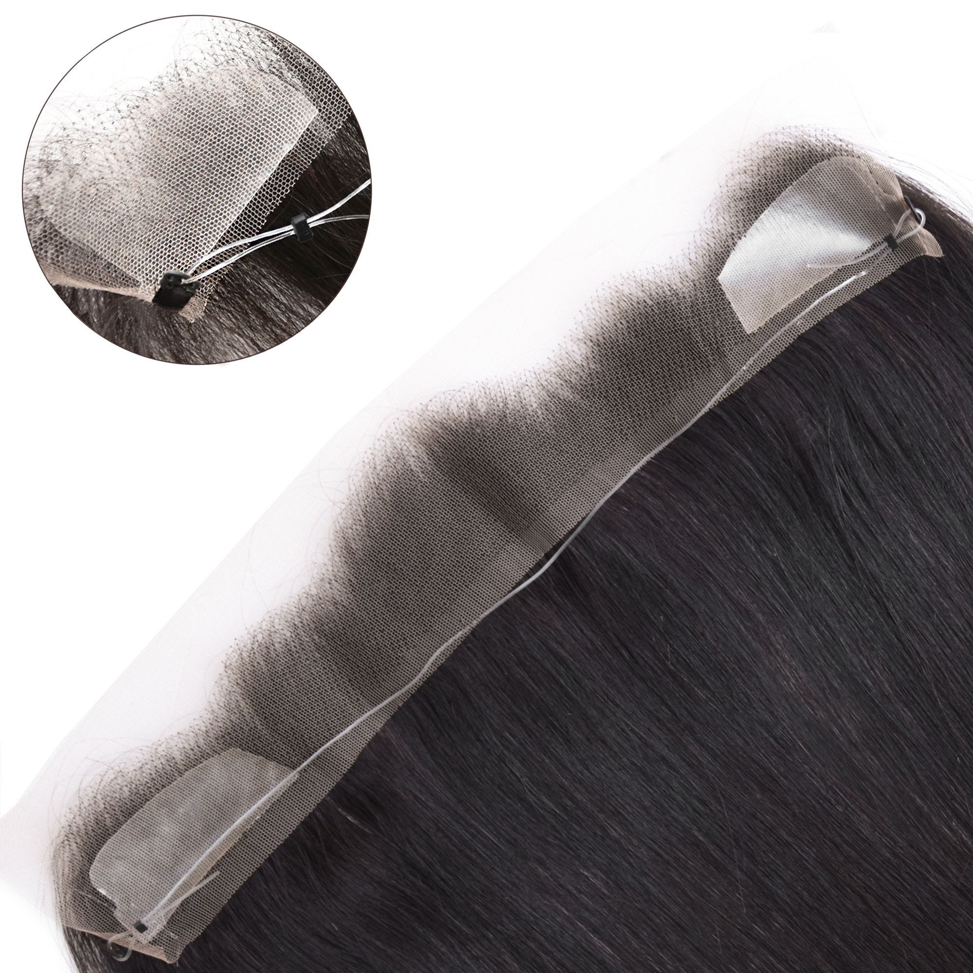 Meiverah Fishing Line Hand-Tied Mono Base Men's Hair System - Breathable, Realistic Hairline & Natural-Looking Hair Replacement（1B）